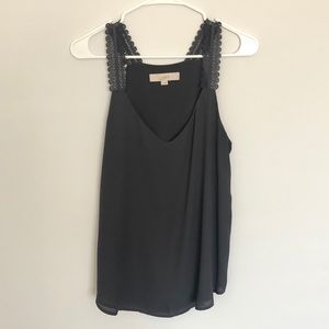LOFT Grey Woven Tank